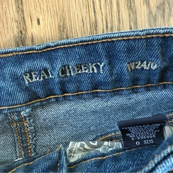 Vanilla Star Women’s Blue Distressed High Rise Button Fly Skinny Jeans Size 0/24 - Picture 8 of 11